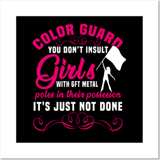 Color Guard You Don't Insult Girls With Metal Poles Shirt Posters and Art